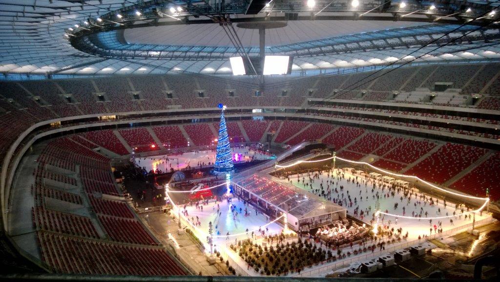 this is a picture of ice rinks at the National Stadium of Warsaw